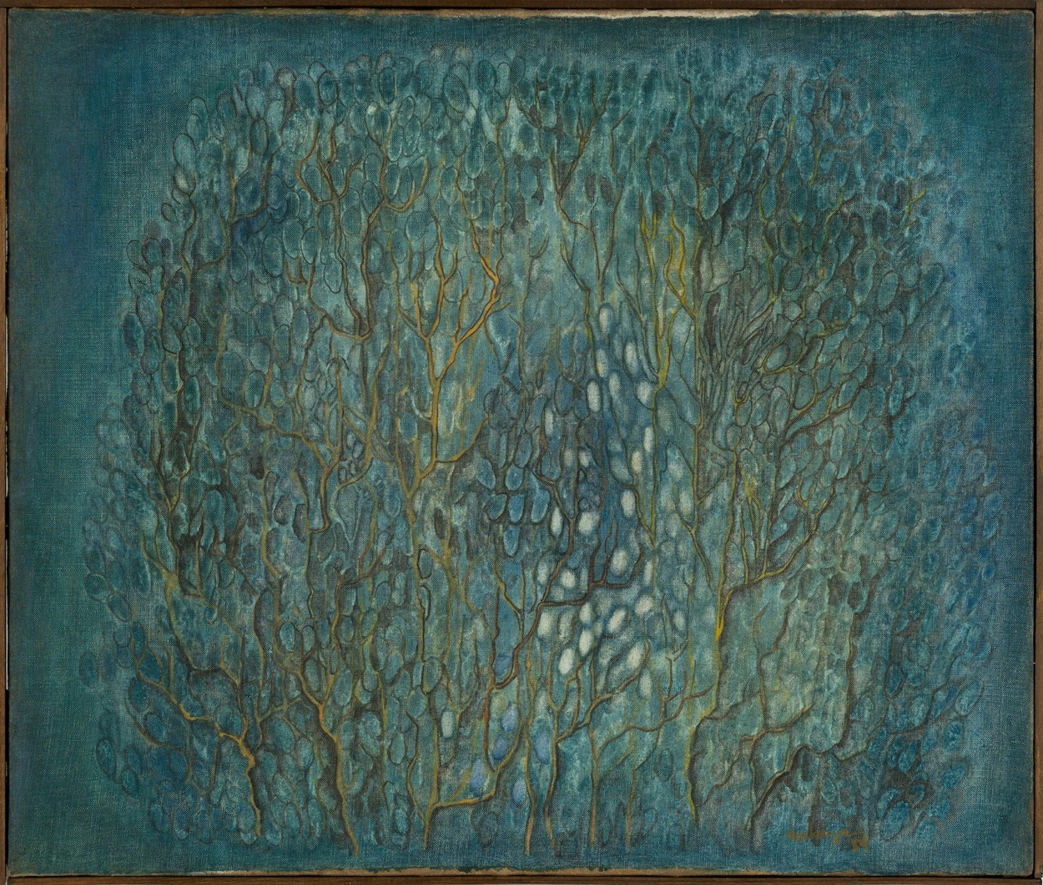 Blue Gothic, 1959, Öl auf Holz